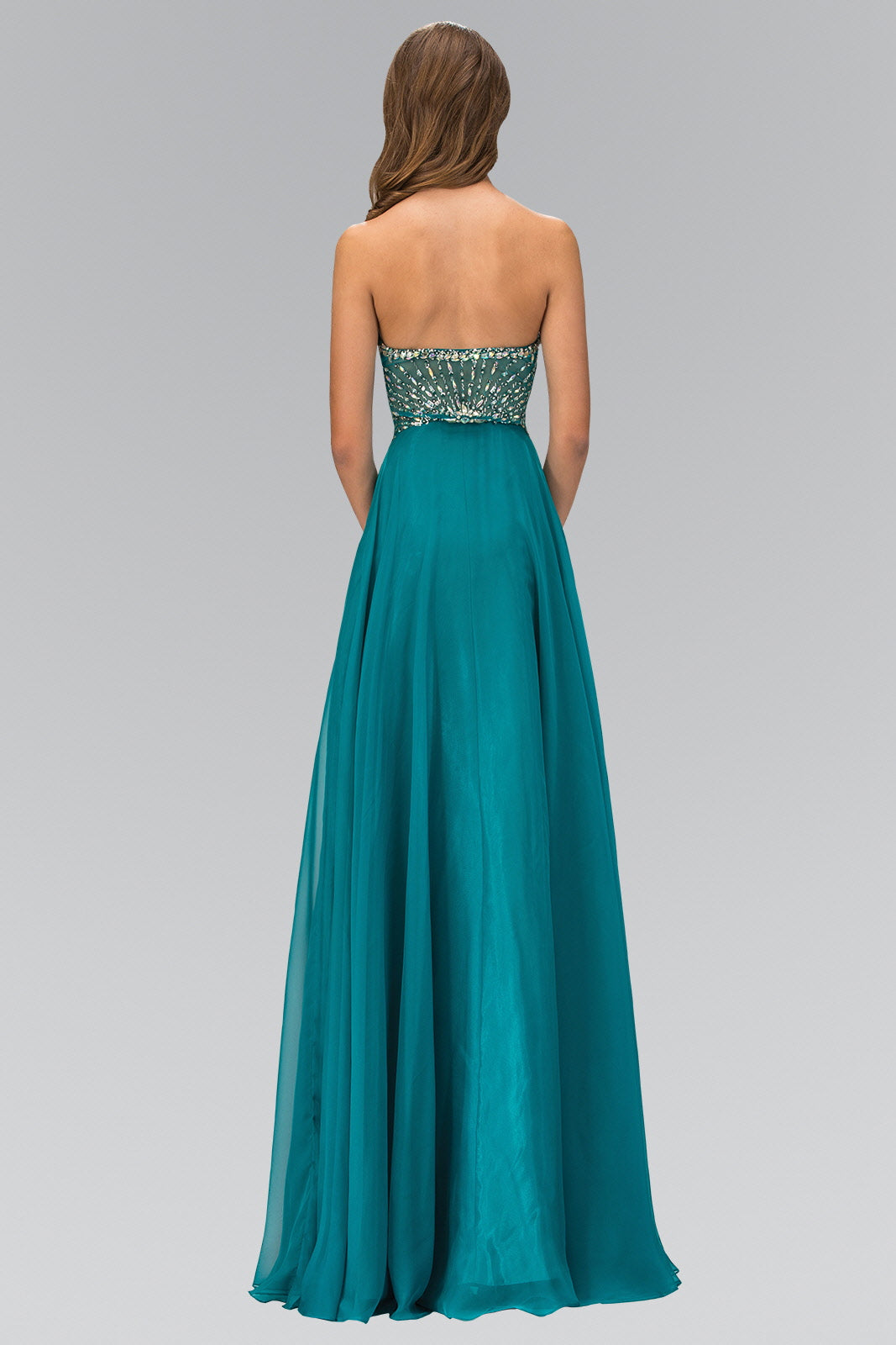 asteria sweetheart chiffon long dress One of the most streamlined silhouettes in the collection, allowing its extraordinary fabric to take centre stage. Crafted from ivory tulle densely embellished with baby pink, white and iridescent Here is the dress detail AW Bryn Dress, Pistachio Green